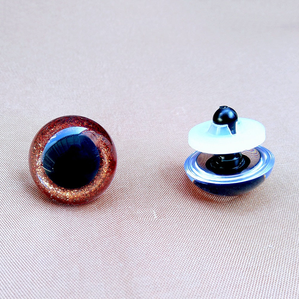 20-piece Set of 3D DIY Glittering Safety Eyes in Various Sizes and Colors for Crochet Amigurumi Toys and Dolls, Including 9mm, 10mm, 12mm, 14mm, 16mm, 18mm, 20mm, 22mm, and 24mm Sizes