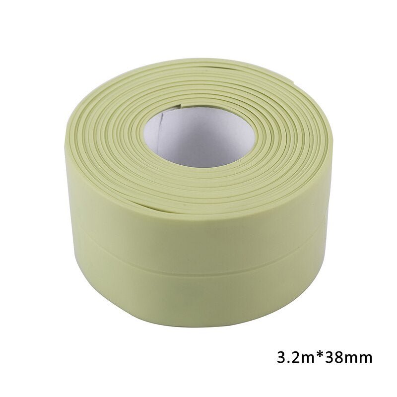 High - Quality White PVC Self - Adhesive Waterproof Sealing Strip Tape for Bathroom and Kitchen, 3.2 Meters Long and 38 Millimeters Wide