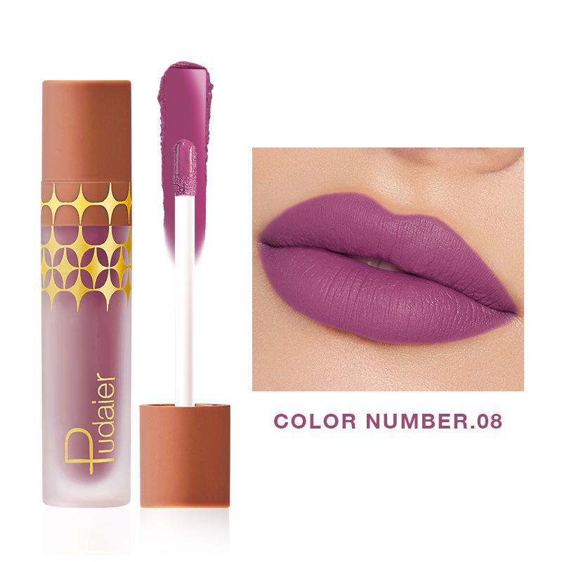 24 - Color Non - stick Matte Shimmer Lip Lacquer with Matte Surface