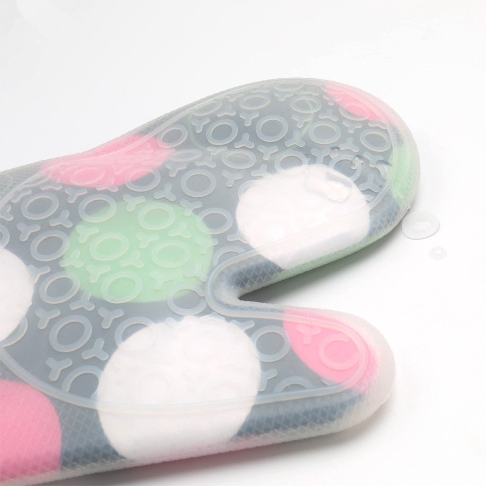 2PCS Thicker Heat-Resistant Silicone Kitchen Gloves for Oven and Microwave Use
