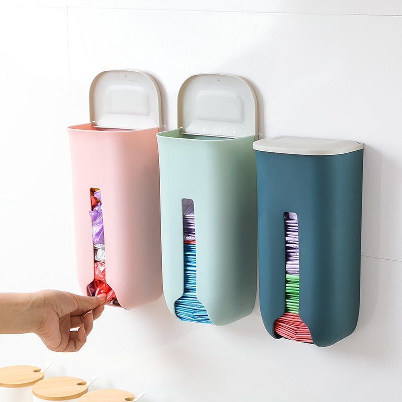 Nordic Style Plastic Wall Hanging Storage Rack for Kitchen Garbage Bags and Shoe Covers