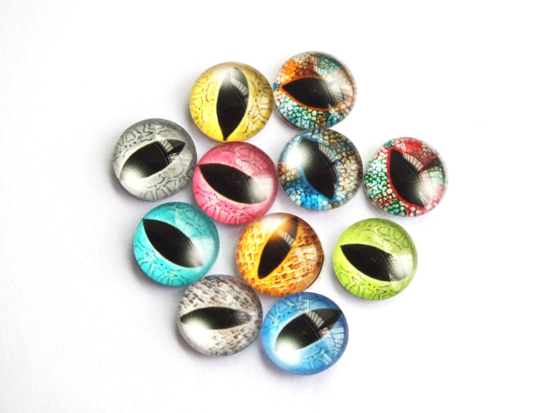20 Pcs 8 - 20mm Round Glass Cabochon Doll Eyes for DIY Jewelry