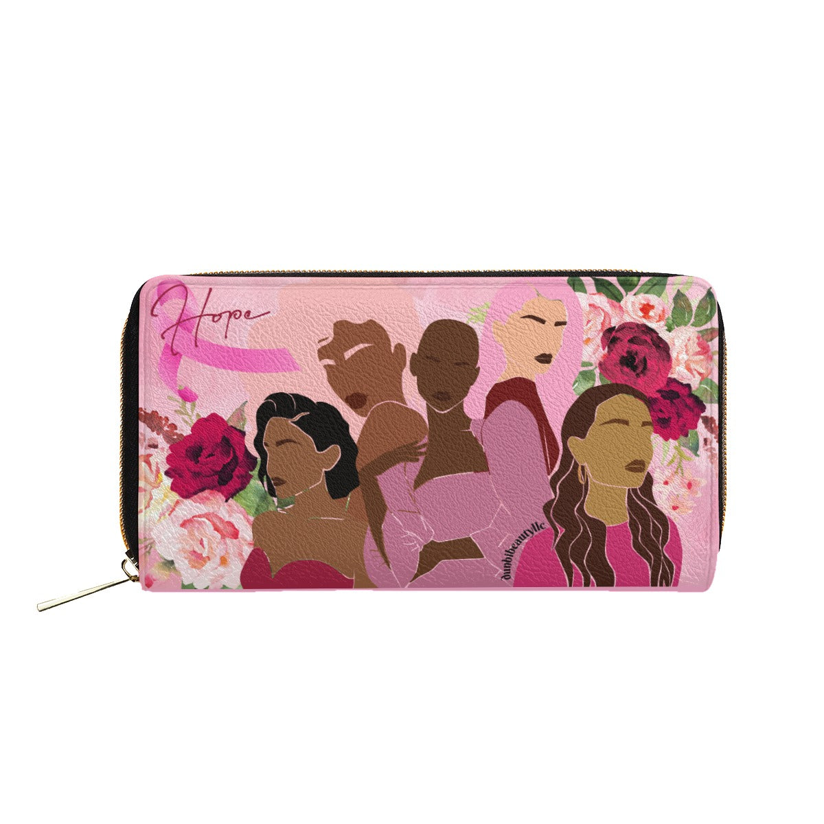 Dunbi-Designed Mini Breast Cancer Awareness Purse for Women in Pink, Hot Pink, Burgundy, Black - Featuring Roses and Smooth Design