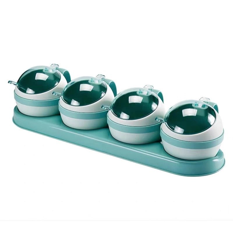Nordic Style 3 or 4-piece Set of Plastic Spice Jars and Condiment Cruets for Kitchen Salt, Sugar, and Spice Storage - Ideal Home Kitchen Tools