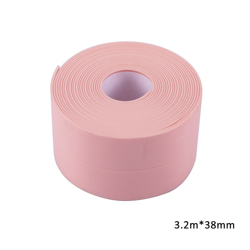 High - Quality White PVC Self - Adhesive Waterproof Sealing Strip Tape for Bathroom and Kitchen, 3.2 Meters Long and 38 Millimeters Wide