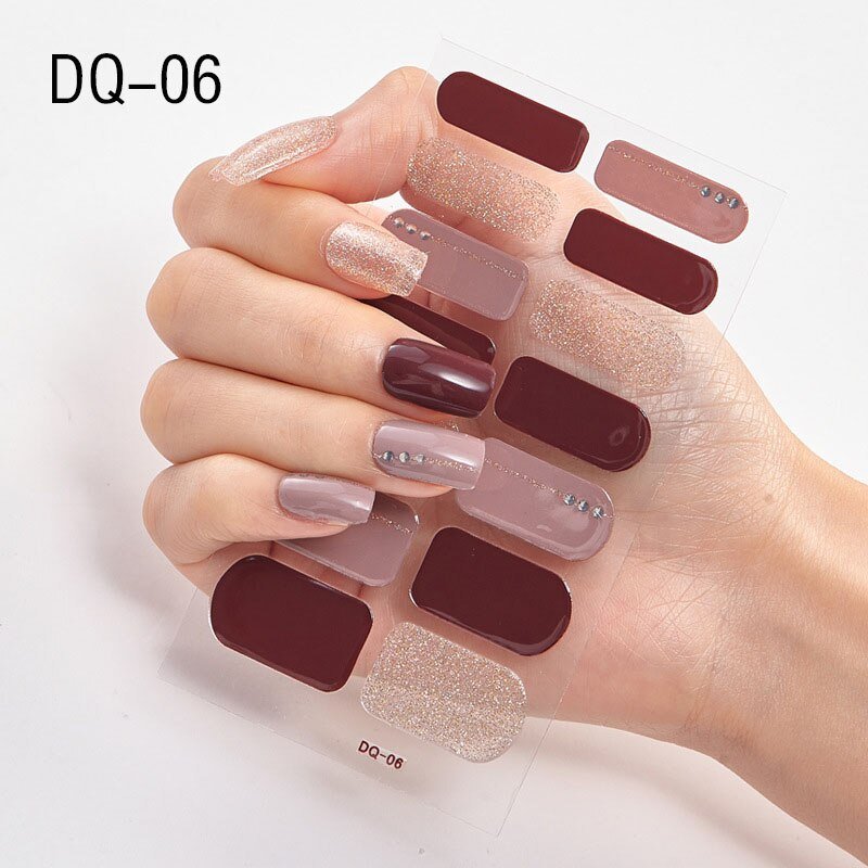 Glitter Powder Sequins Fashion Nail Art Stickers for Party DIY Manicure, 1 Sheet Collection