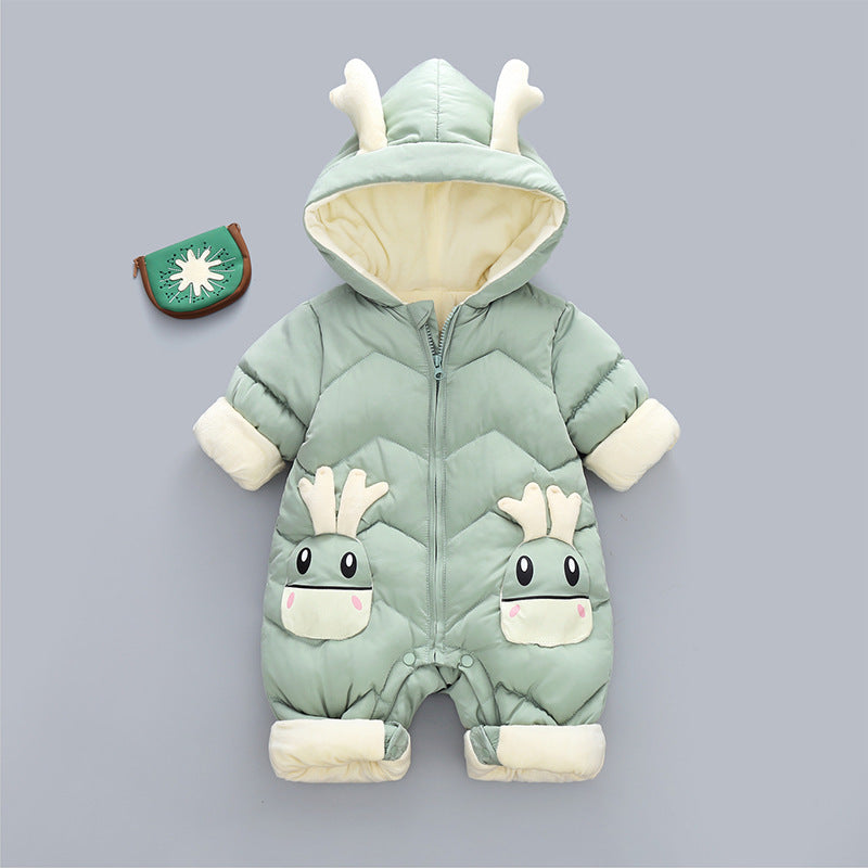 Cozy 100% Cotton Long - Sleeve Baby Winter Romper for All Genders