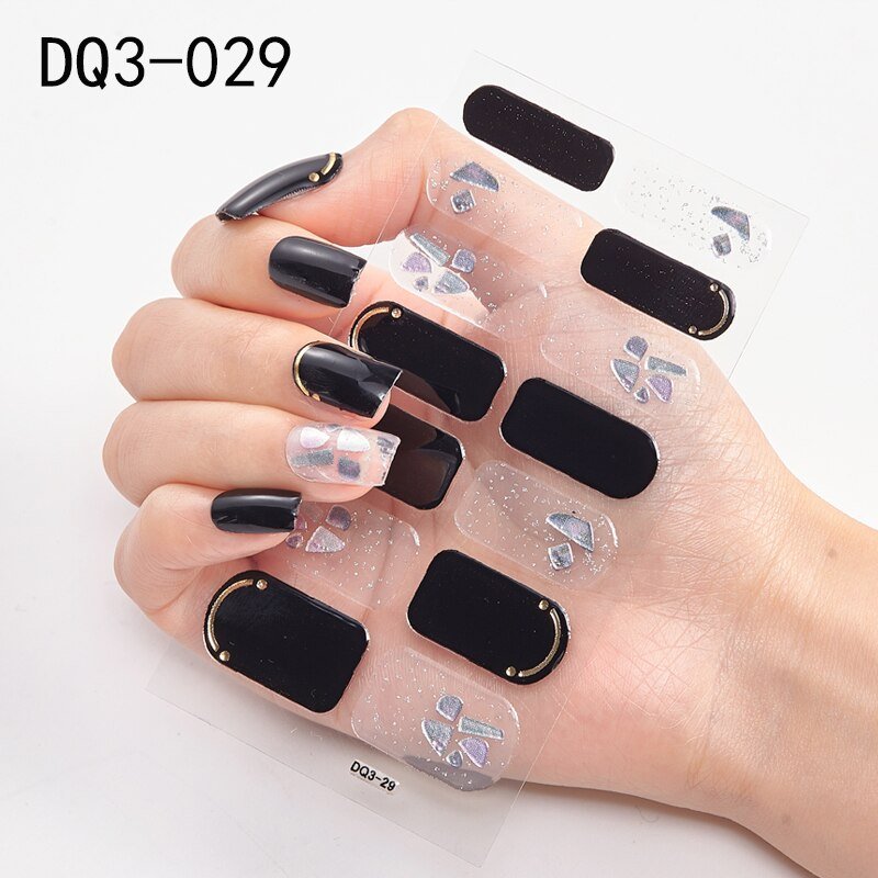Glitter Powder Sequins Fashion Nail Art Stickers for Party DIY Manicure, 1 Sheet Collection