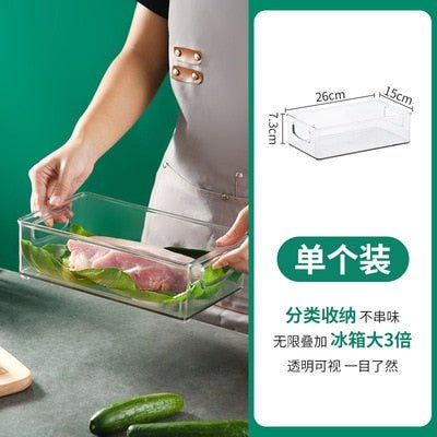 Single Piece Transparent Plastic Refrigerator Organizer for Kitchen - Ideal Storage Box for Food, Fruit, Dumplings, and Eggs