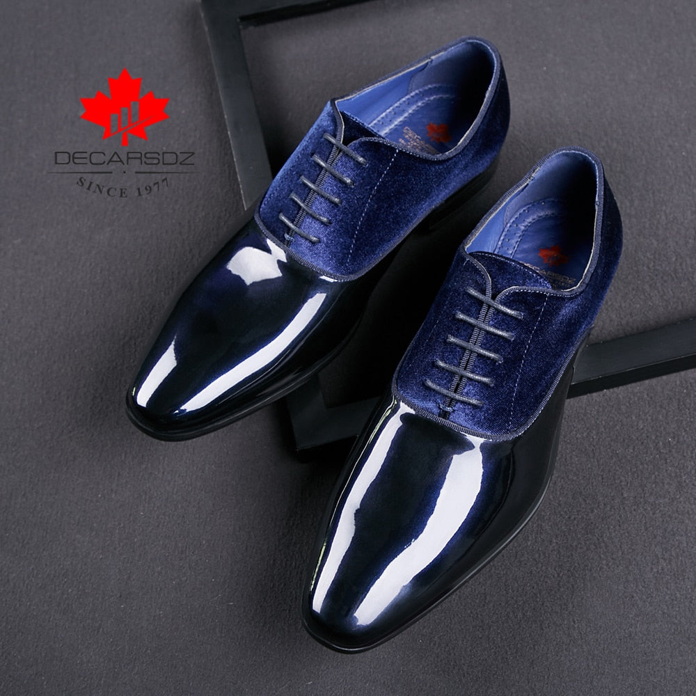 Men's Spring/Autumn PU Leather Pointed-Toe Lace-Up Dress Shoes by DECARSDZ