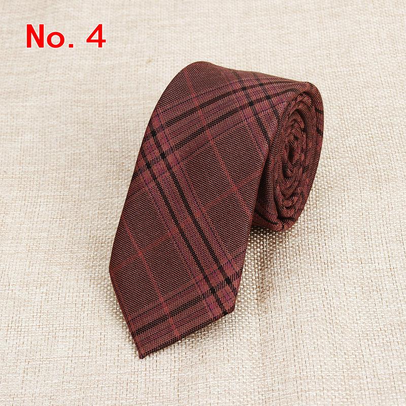 Stylish Men's Colorful Narrow Plaid Neckties Made of Cotton