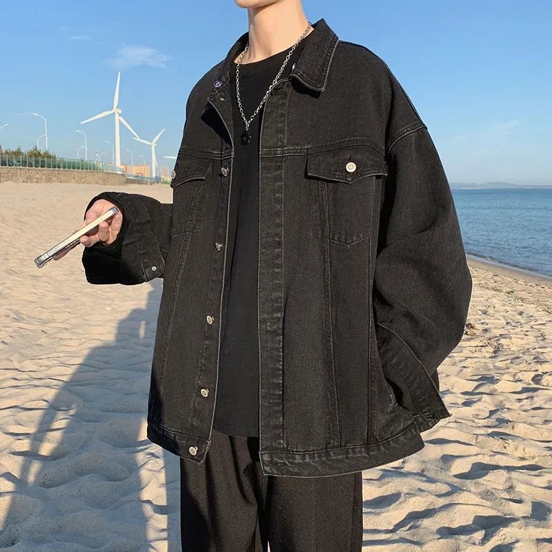 Men's Denim Jacket for Spring and Autumn in the Latest Ins Trend, Boyfriend Style, American Retro and Wild Casual Men's Fashion Outerwear