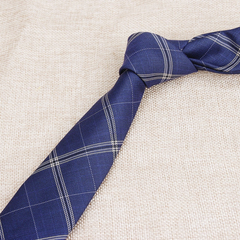 Stylish Men's Colorful Narrow Plaid Neckties Made of Cotton