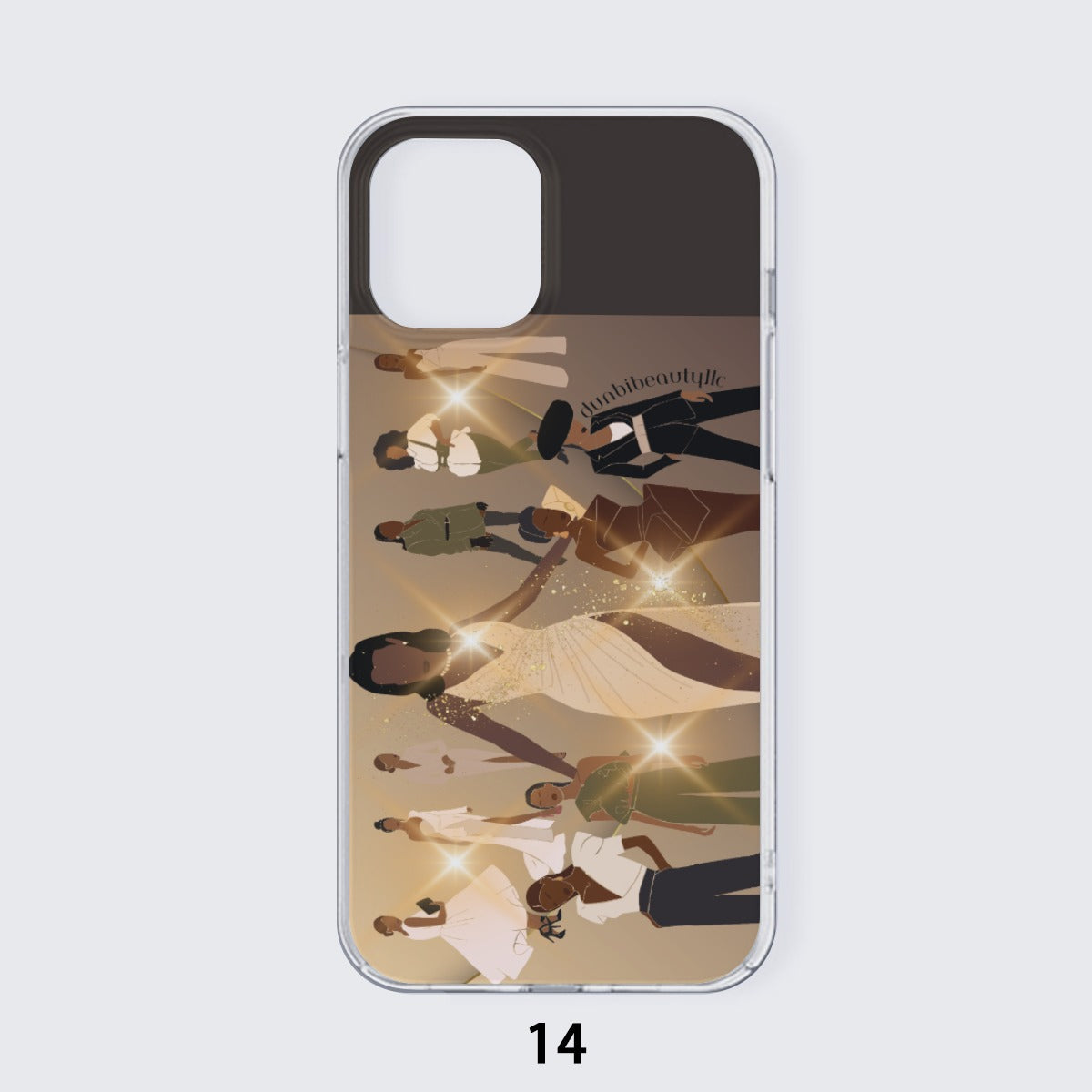 Dunbi-Designed TPU Black Mobile Phone Case for iPhone 14 Series | Ideal for Fashionable Women with Style, Trendsetting, Beauty, Edge, Grace, Elegance, Confidence, and a Glowing Look