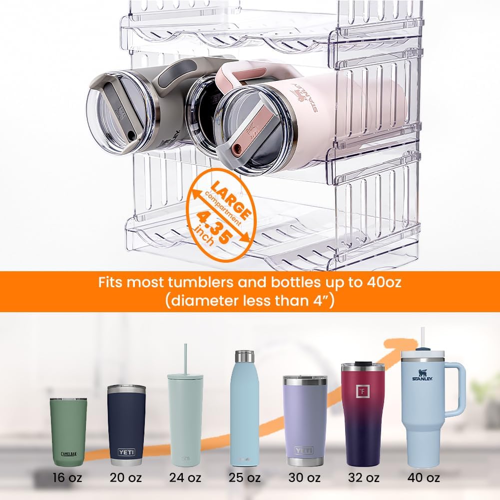Gracenal Large Stackable Water Bottle Organizer for 40 oz Stanley Tumbler