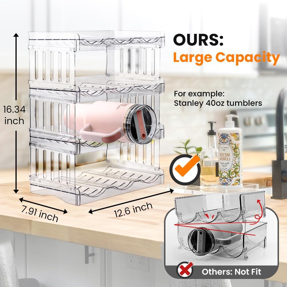 Gracenal Large Stackable Water Bottle Organizer for 40 oz Stanley Tumbler