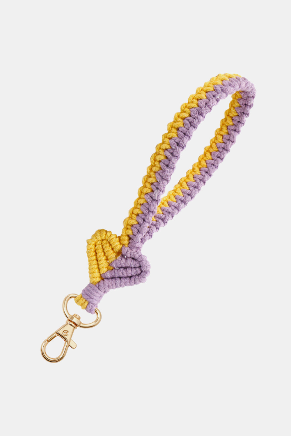 Handmade Heart - Shaped Macrame Keychain with Zinc Alloy and Cotton