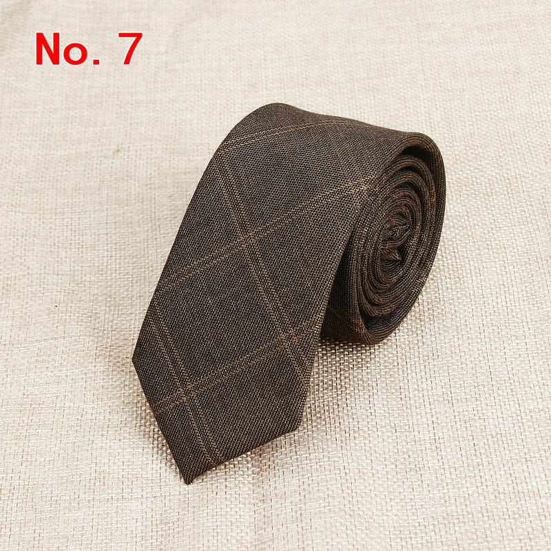 Stylish Men's Colorful Narrow Plaid Neckties Made of Cotton