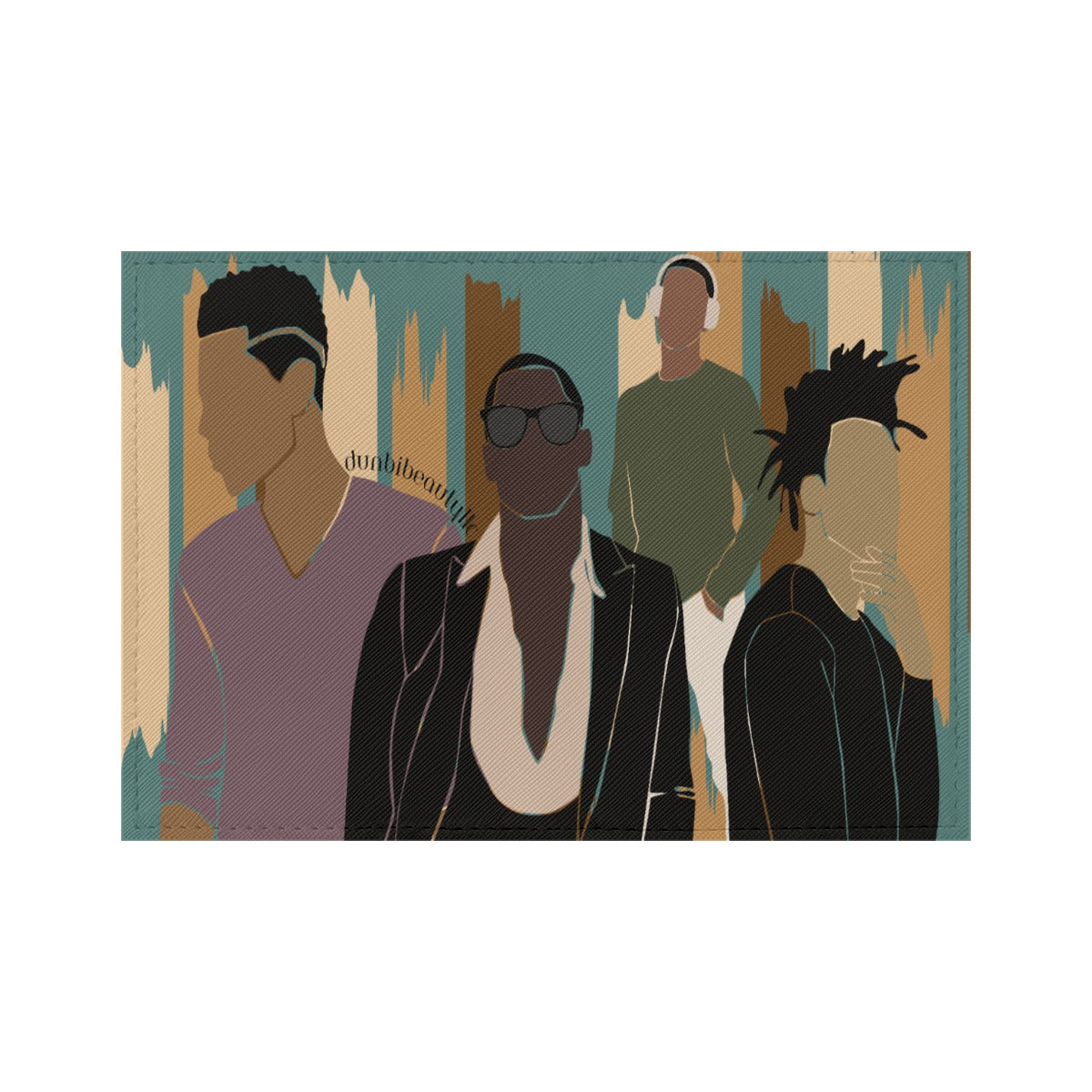 High - Quality Black PU Card Bag for Men, Featuring Music - Inspired Sophistication and Youthful Style (Designed by Dunbi)