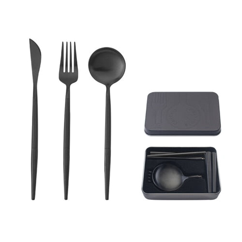 UKCOZY Pocket-Sized Portable Stainless Steel Dinnerware Set for Cake, Dessert, and Steak - Splittable Tableware Cutlery Ideal for Various Occasions