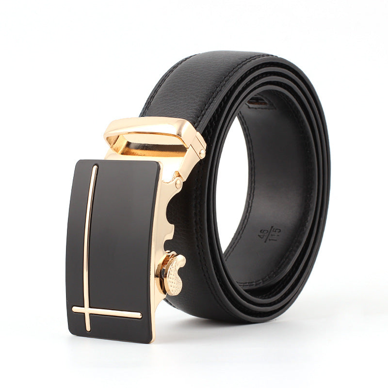 Men's Monochrome Automatic Square Metal Belt Buckle for Business