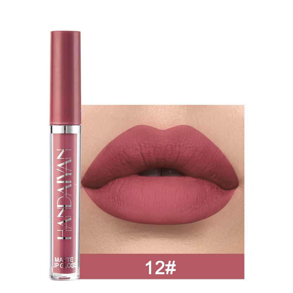 Matte Liquid Non - fading Non - stick Cup - shaped Lip Gloss, a Type of Liquid Lipstick