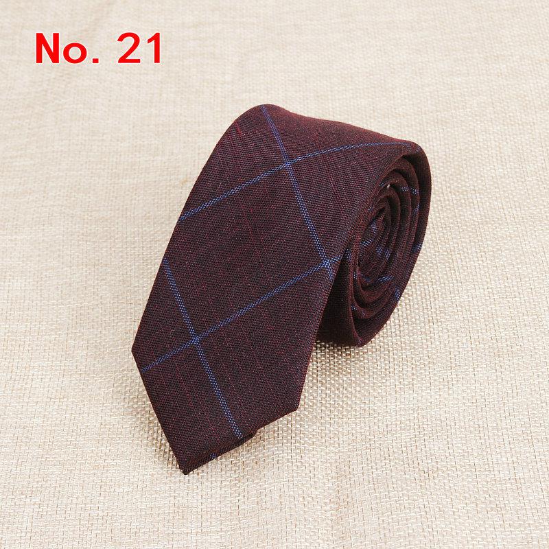 Stylish Men's Colorful Narrow Plaid Neckties Made of Cotton