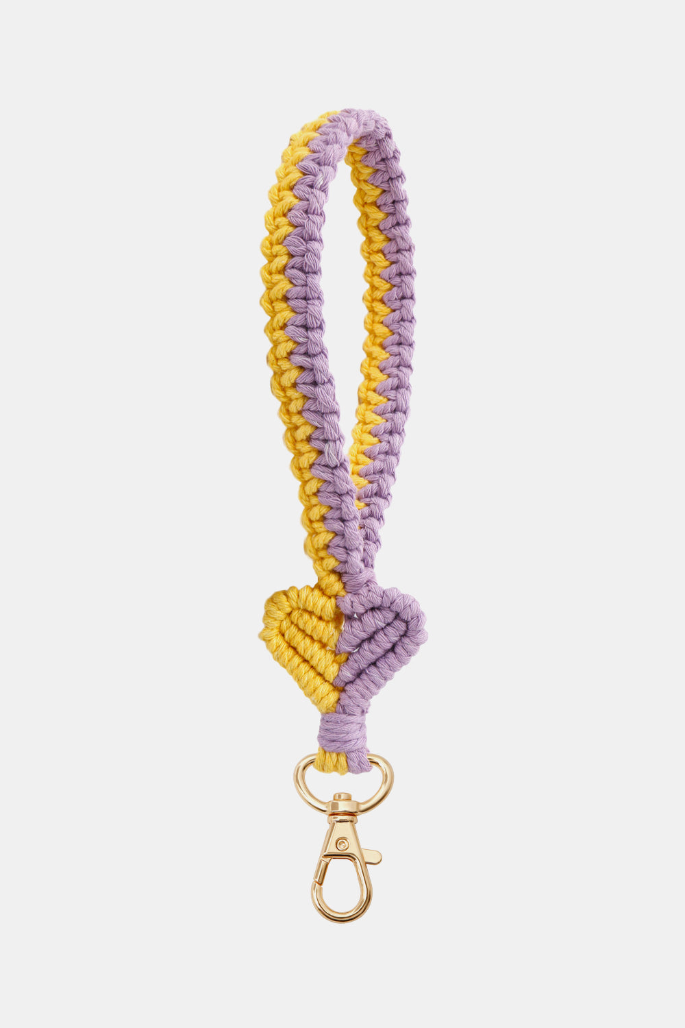 Handmade Heart - Shaped Macrame Keychain with Zinc Alloy and Cotton