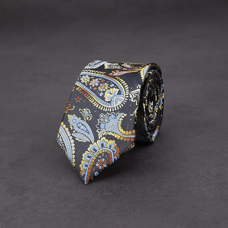 Adult Men's 7cm Paisley Pattern Silk-Polyester Formal Necktie