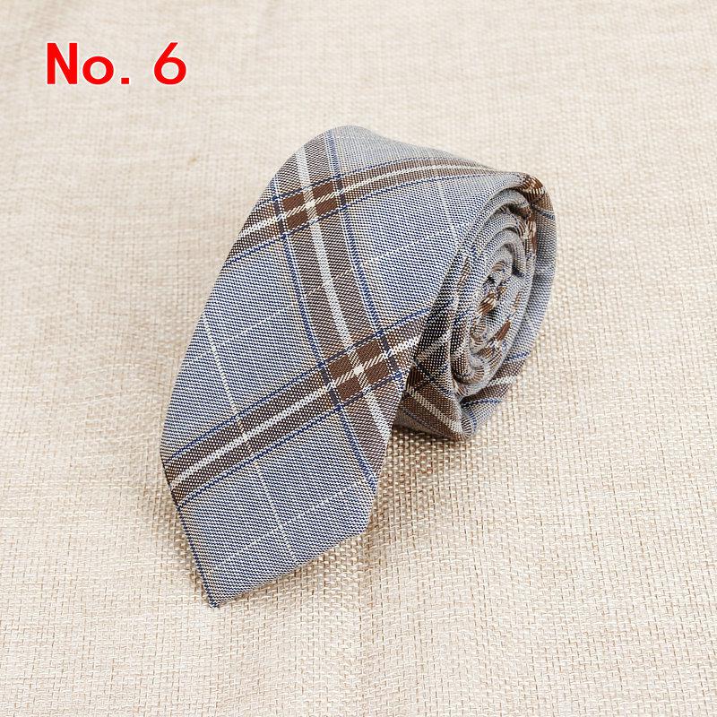 Stylish Men's Colorful Narrow Plaid Neckties Made of Cotton