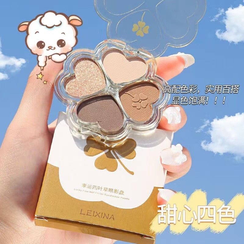 Lucky Clover Beginner-Friendly Eyeshadow Palette with Pearlescent and Matte Finishes for Daily Natural Nude and Long-Lasting Eye Makeup