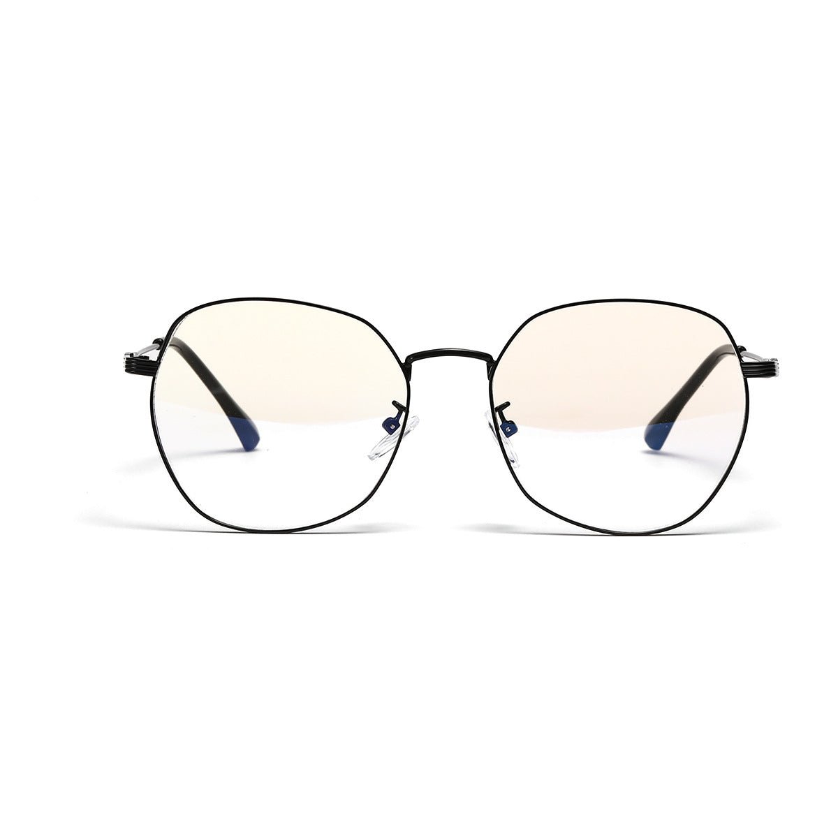 Exquisite Fine Gold-Plated Metal Frame Round Glasses for Universal Wearers