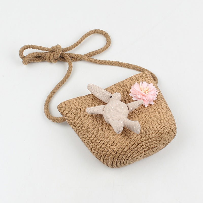 Korean-Style Girl's Adjustable Rabbit-Themed Sun Hat and Matching Shoulder Bag for 4 - 8 Years Old (Sold Separately)