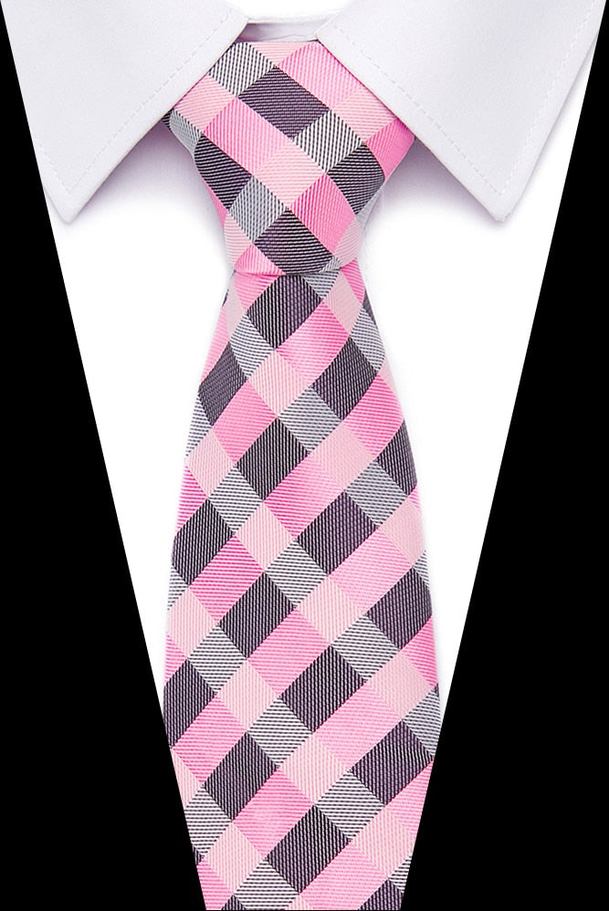 KissLuck Men's 100% Silk Classic Plaid Neckties in Multiple Colors