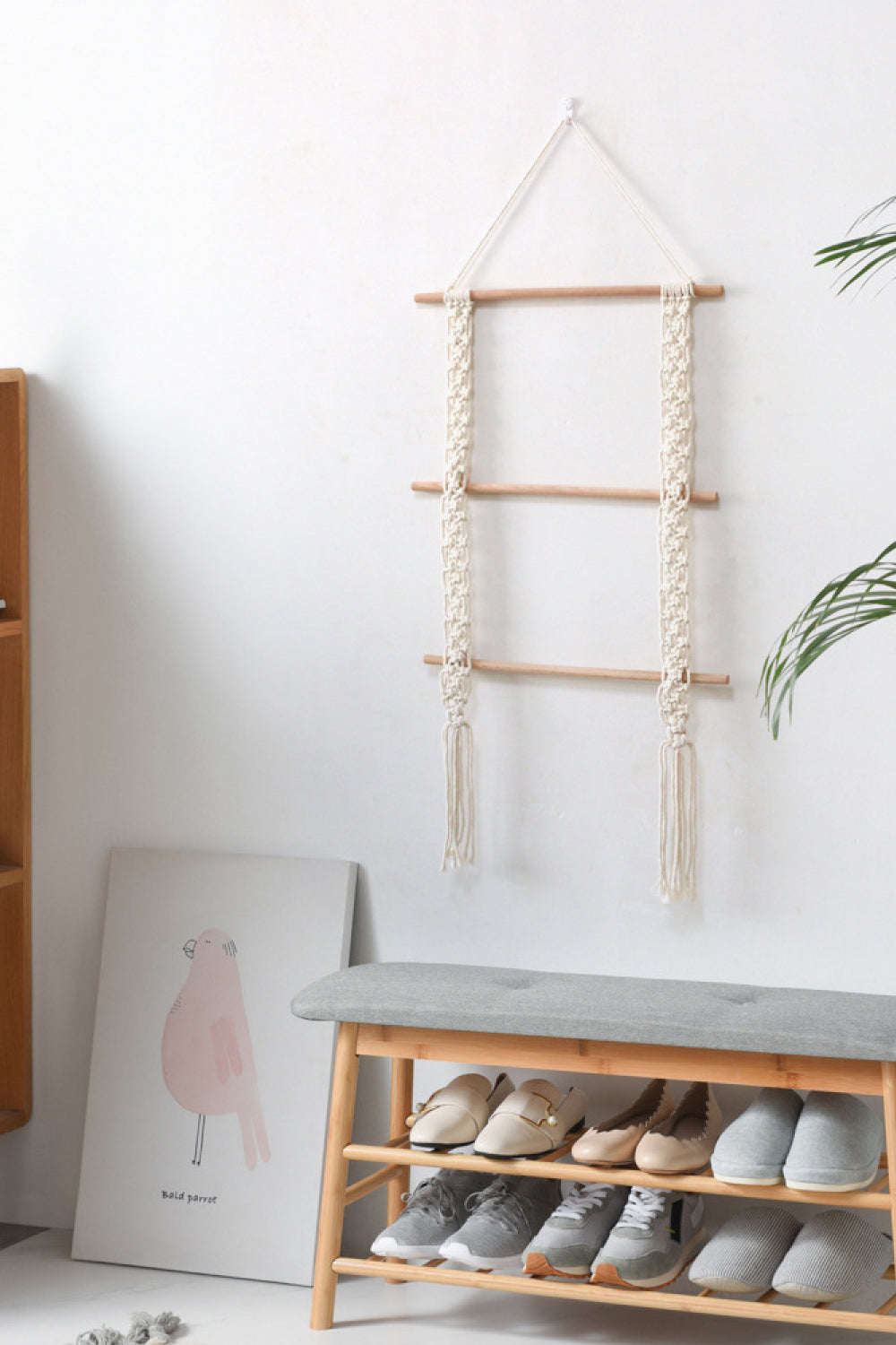 Handmade Macrame Ladder Style Wall Hanging Decorative Art Piece