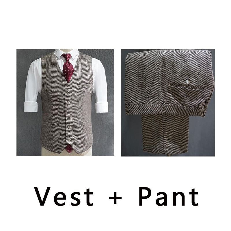 Stylish Men's Three-Piece British-Inspired Formal Suit for Business and Special Occasions