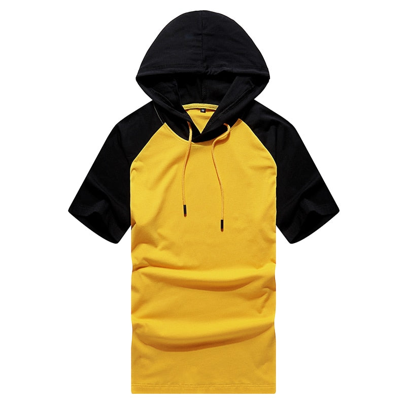 Men's Casual Hooded Short-Sleeved Sports T-Shirt - Ideal for Active Men