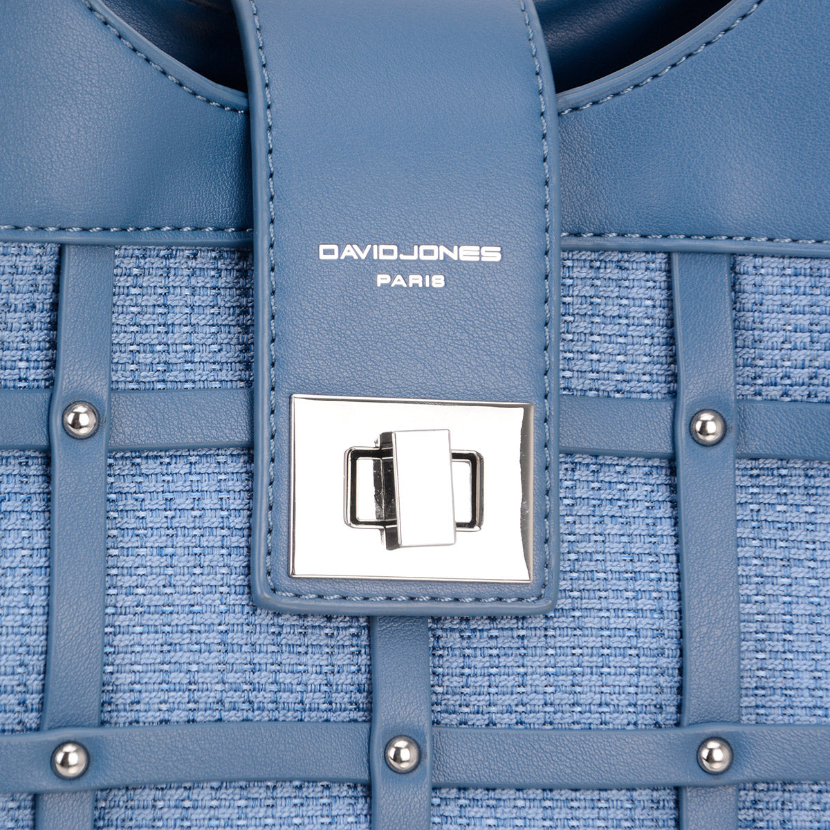 Stylish David Jones Rivet-Adorned Medium-Sized Decorative Handbag for Fashionable Women