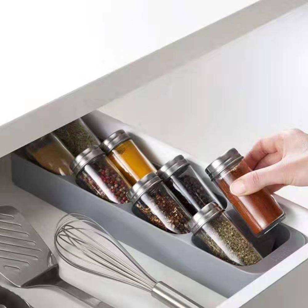 Eight-Slot Condiment Seasoning Bottle Storage Holder - 8 Grid Kitchen Organizer
