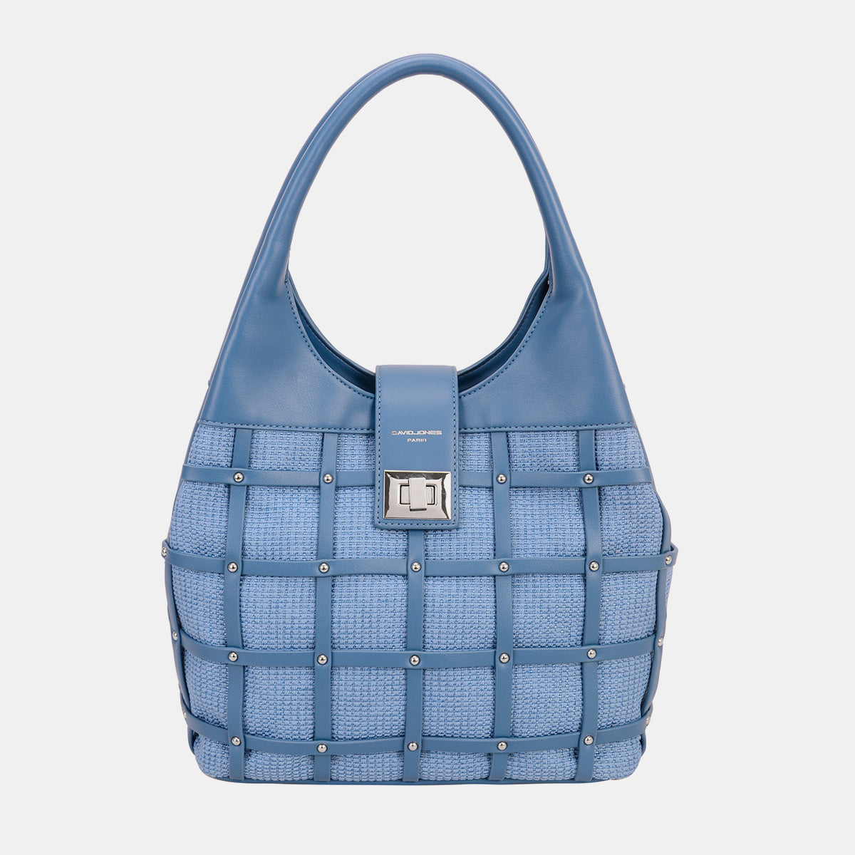 Stylish David Jones Rivet-Adorned Medium-Sized Decorative Handbag for Fashionable Women