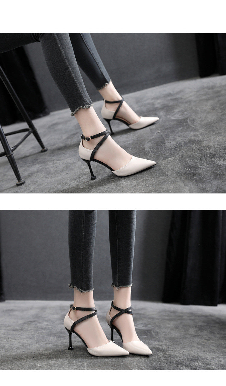 Stylish Pointed Toe High Heel Stilettos with Buckle and Colorful Options
