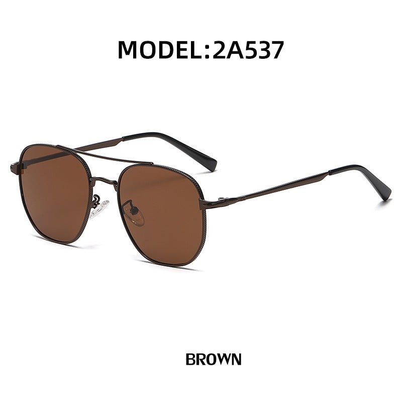 Trendy Retro Men's Double - Beam All - Metal Rim UV - Protecting Sunglasses