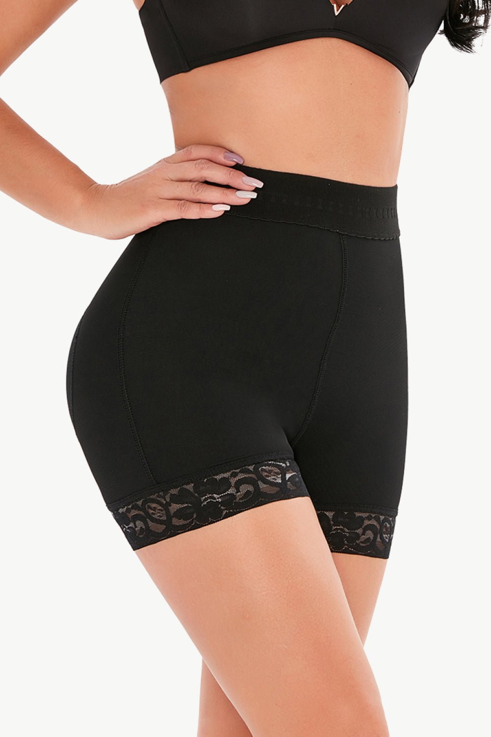 Full-Size Lace-Trimmed Pull-On Shaping Shorts for a Sexy Look