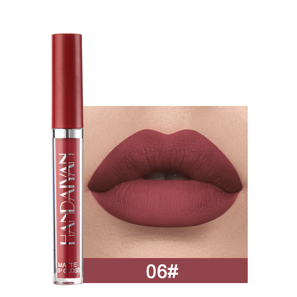 Matte Liquid Non - fading Non - stick Cup - shaped Lip Gloss, a Type of Liquid Lipstick