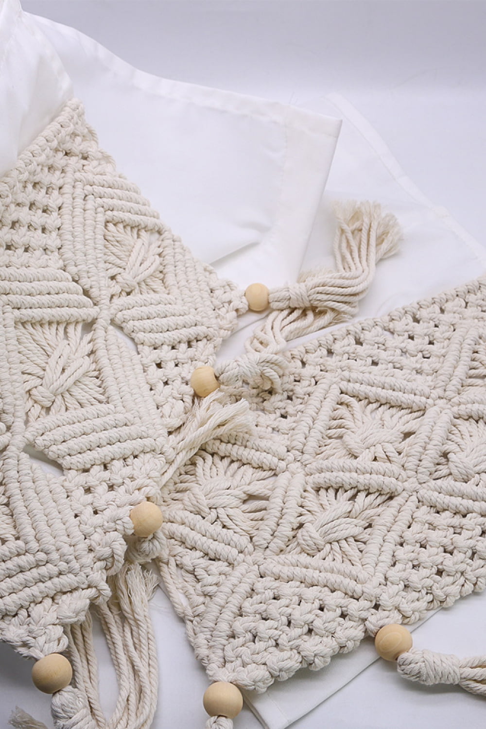 Macrame Handmade Sofa Armrest Magazine Storage Holder