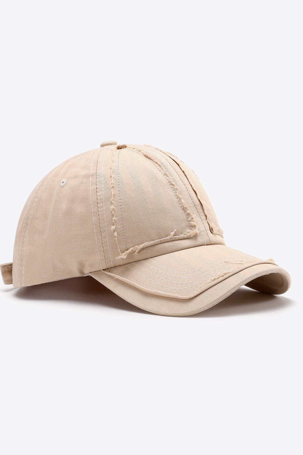 Fashionable Distressed Style Adjustable Cotton Baseball Cap for Everyday Wear