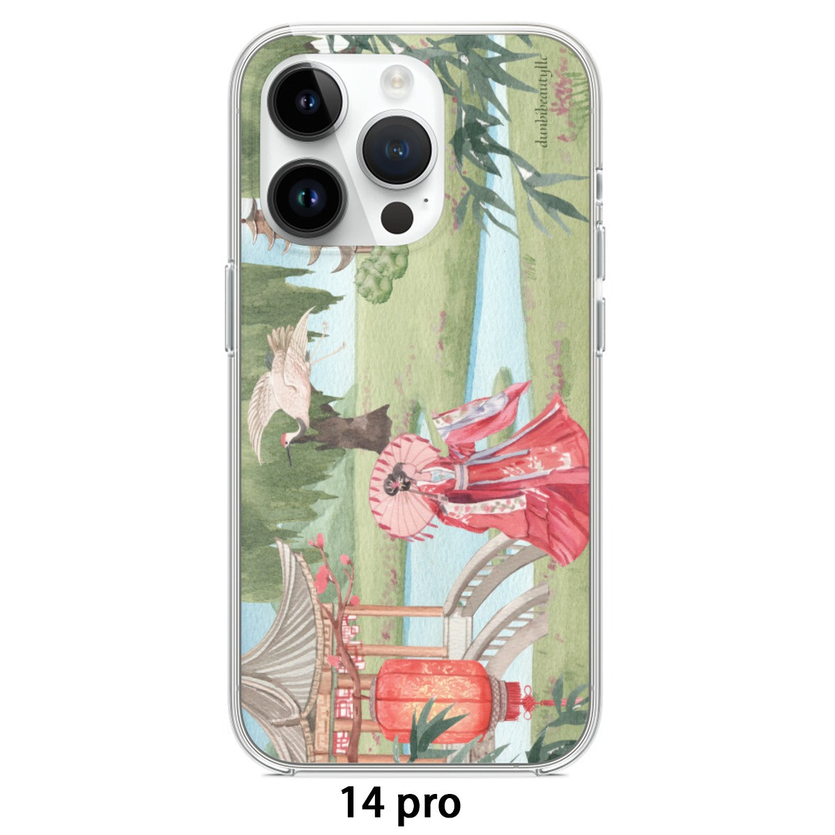 iPhone 14 Series TPU Mobile Phone Case with Asian Garden Design by Dunbi