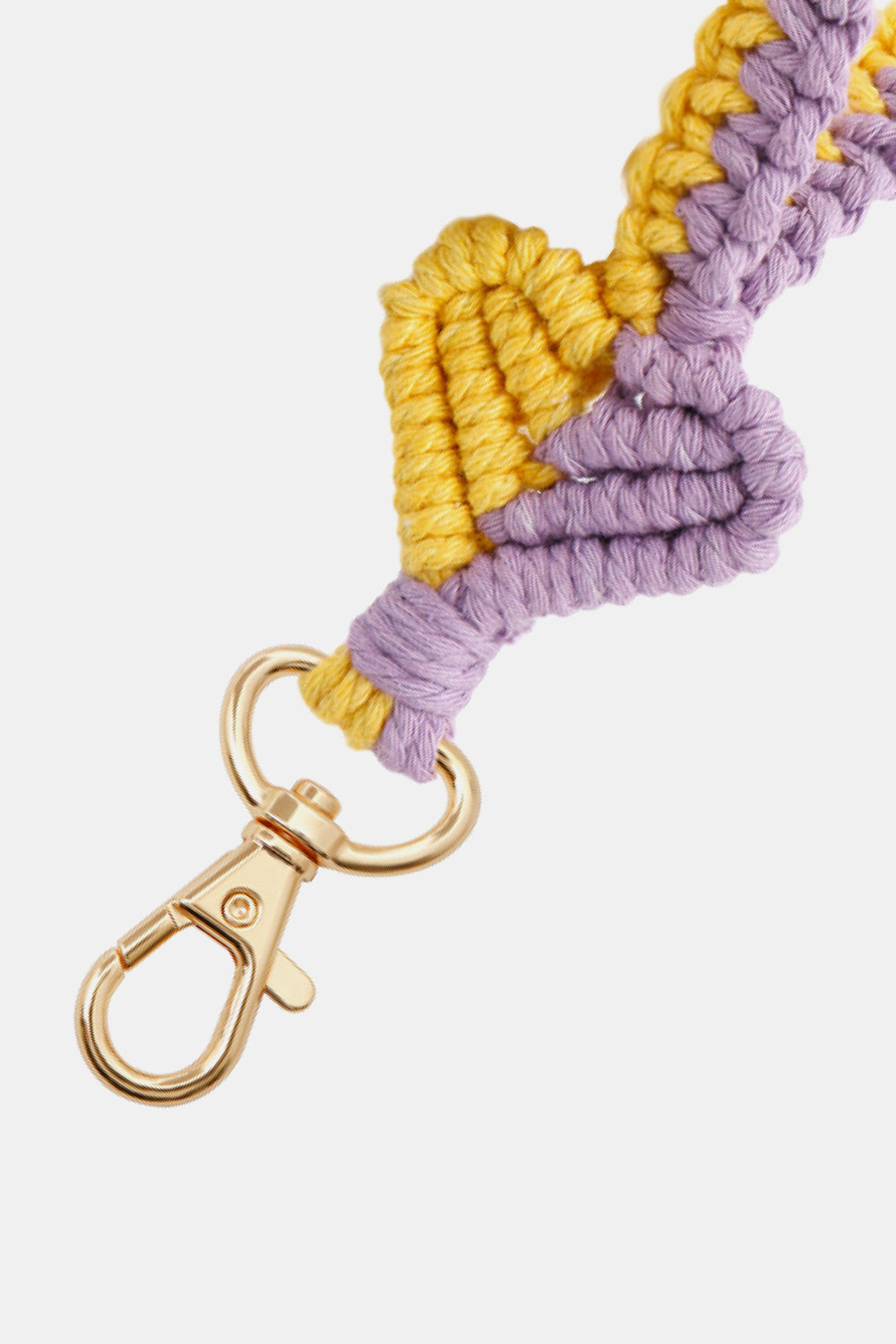 Handmade Heart - Shaped Macrame Keychain with Zinc Alloy and Cotton
