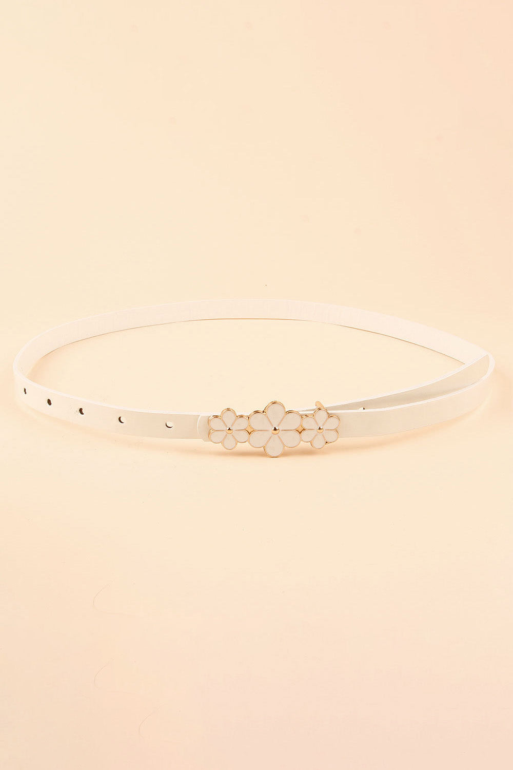 Stylish Flower - Embellished Skinny PU Imported Belt
