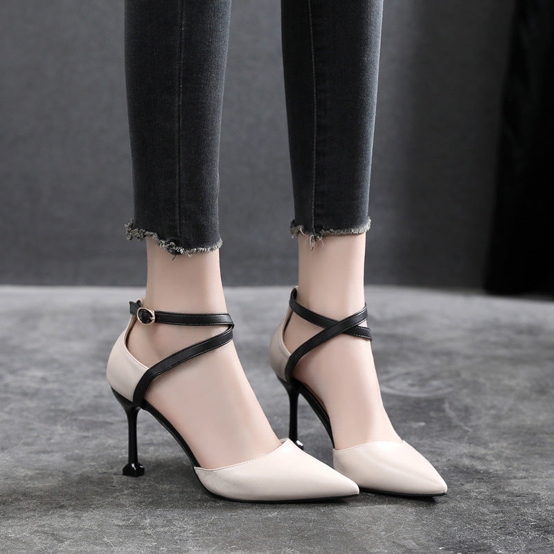 Stylish Pointed Toe High Heel Stilettos with Buckle and Colorful Options